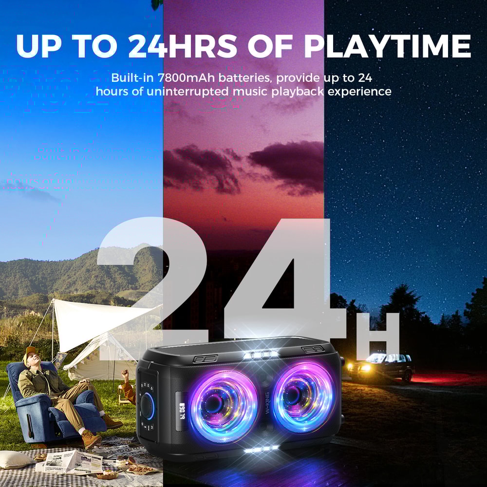 Wireless Portable Bluetooth Speaker Custom Bass Massive Loudest Big Party Boombox 4