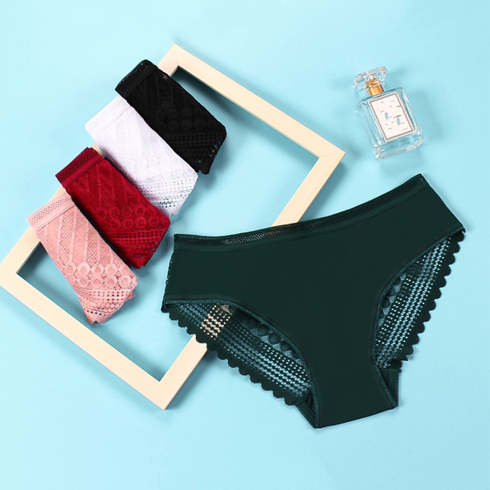 Japanese Lace Hollow Lady Panties, Trendy Cotton Underpants Simple Cloth Women Panties