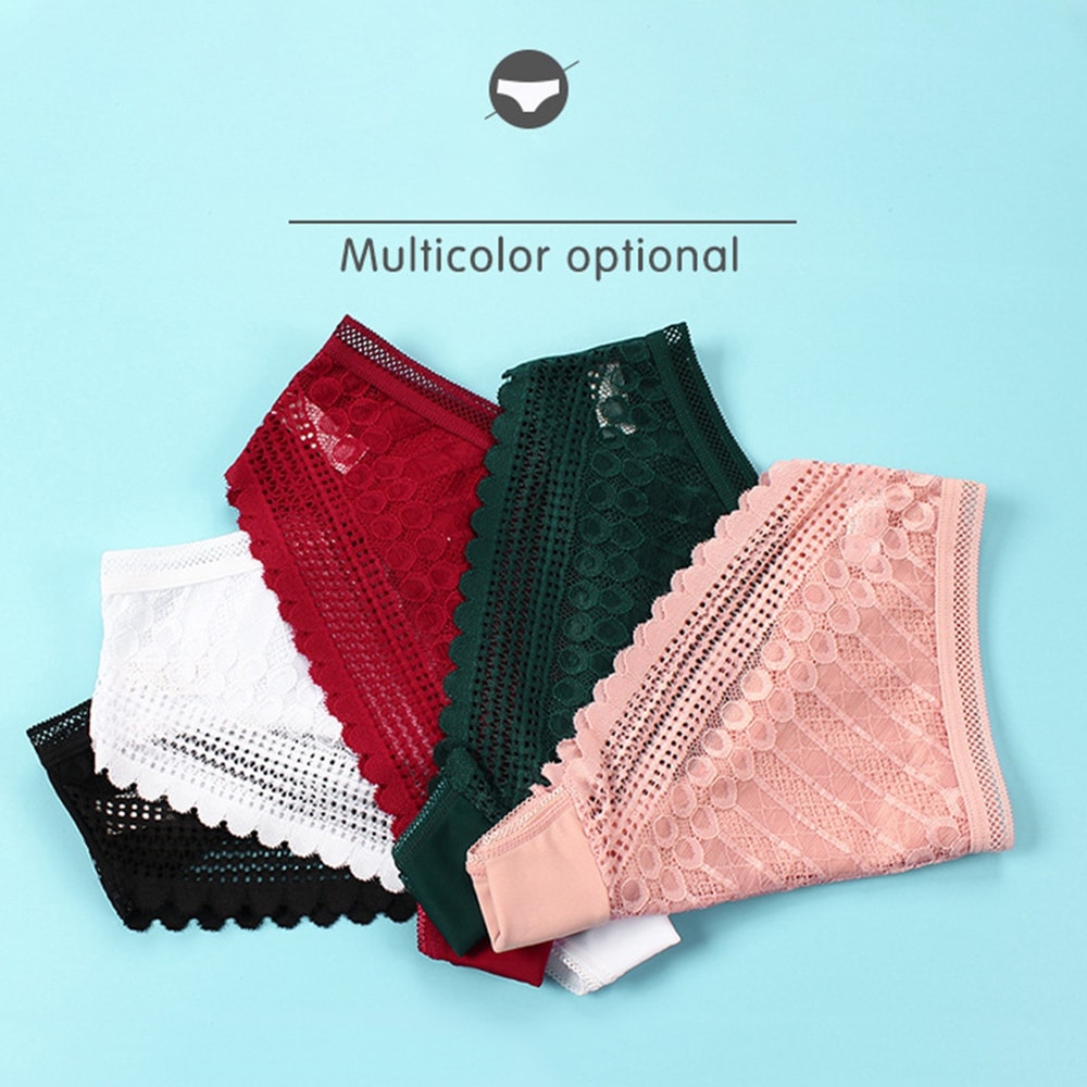 Japanese Lace Hollow Lady Panties, Trendy Cotton Underpants Simple Cloth Women Panties