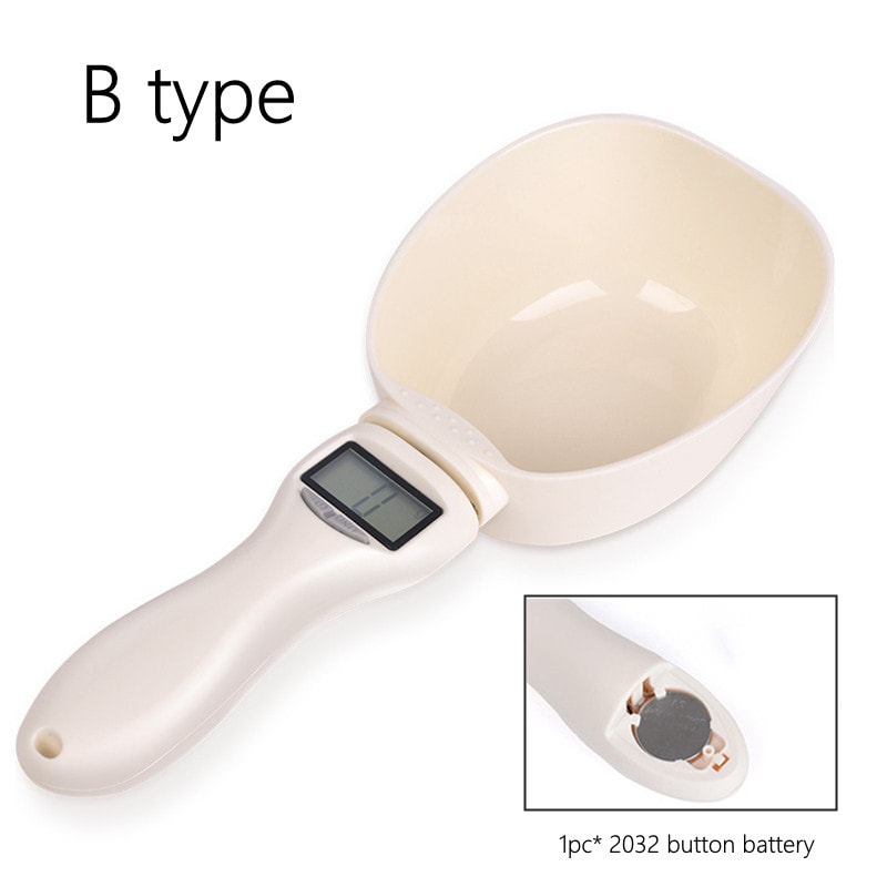 Electronic LCD Digital Kitchen Scale, Pet Dog and Cat Measuring Tool, Weighing Spoon Feeding Bowl