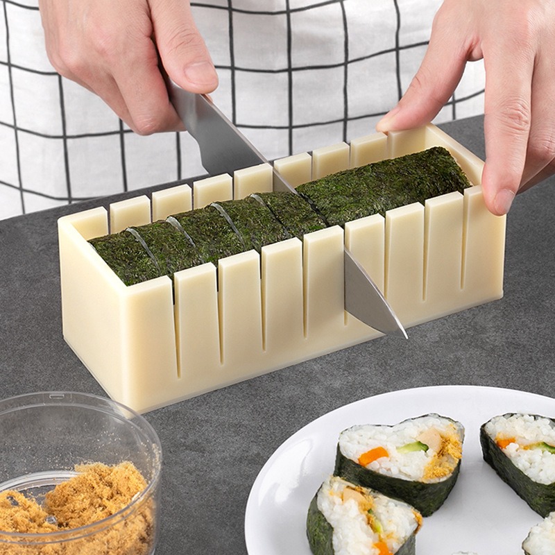Sushi Maker Kimbap Cutter, Round Square Heart-shaped Onigiri Rice Balls Mold