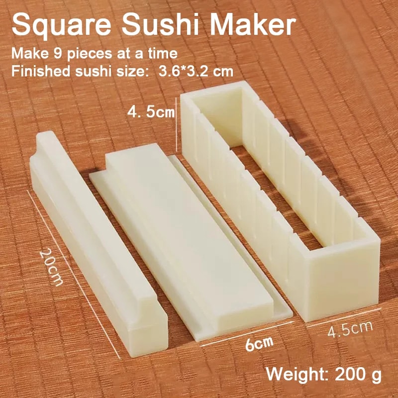Sushi Maker Kimbap Cutter, Round Square Heart-shaped Onigiri Rice Balls Mold