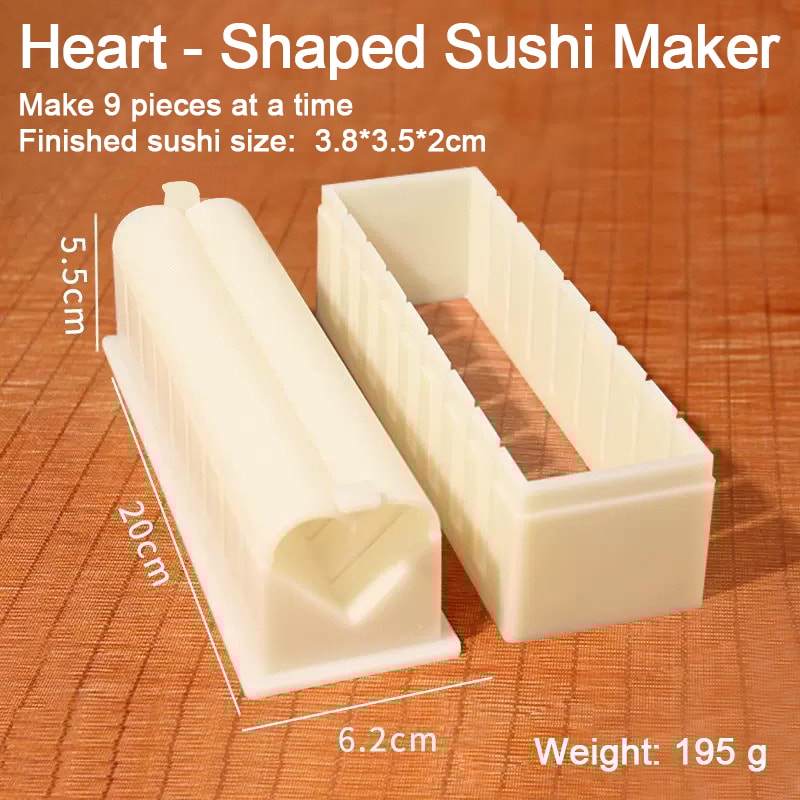Sushi Maker Kimbap Cutter, Round Square Heart-shaped Onigiri Rice Balls Mold