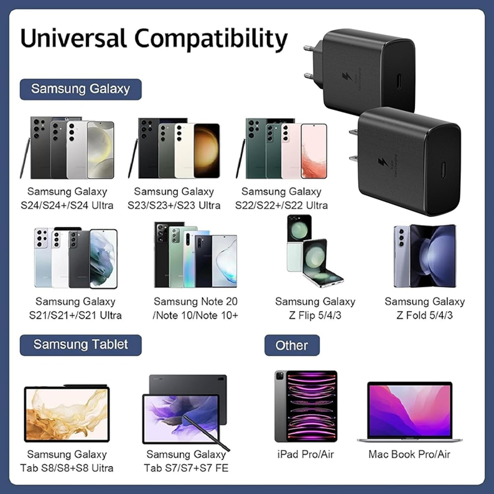 USB C Samsung Charger Super Fast Fast Charge Adapter For Samsung Galaxy Phones Reliable Wall Chargi 5