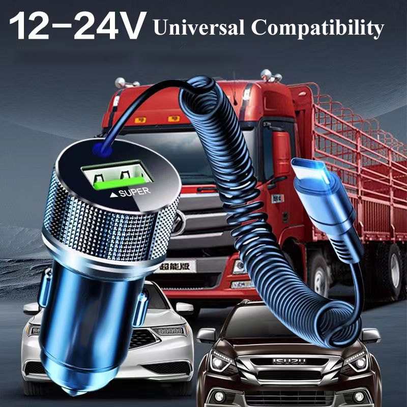 Super Fast Charging Vehicle Adapter For IPhone Samsung Huawei Quick USB Car Charger Travel Ready De 5