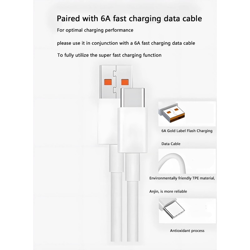 USB Type C Wall Charger For Xiaomi Redmi Note Pro POCO Fast Charge Cable Set 3