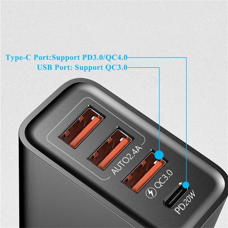 Fast Charger Adapter For IPhone Pro Samsung Quick Charge Phone Charger Xiaomi Huawei 3