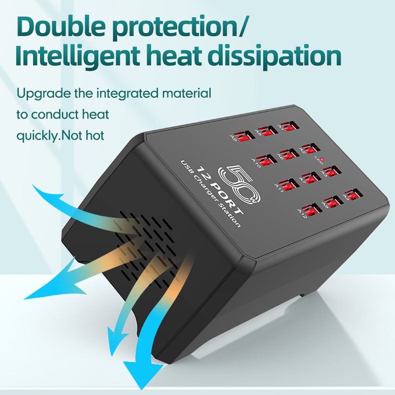 Desktop Charging Station Dock For IPhone IPad Samsung Xiaomi Multi USB Charger For Mobile Phones 3