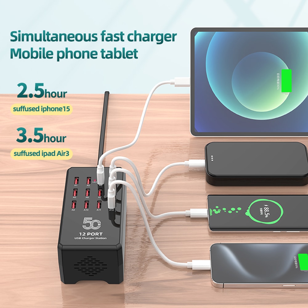 Desktop Charging Station Dock For IPhone IPad Samsung Xiaomi Multi USB Charger For Mobile Phones 5