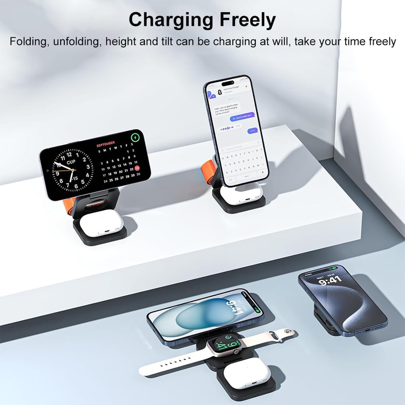 Charger Station For IPhone Pro Max Magnetic Wireless Charging Station For Quick Power 4