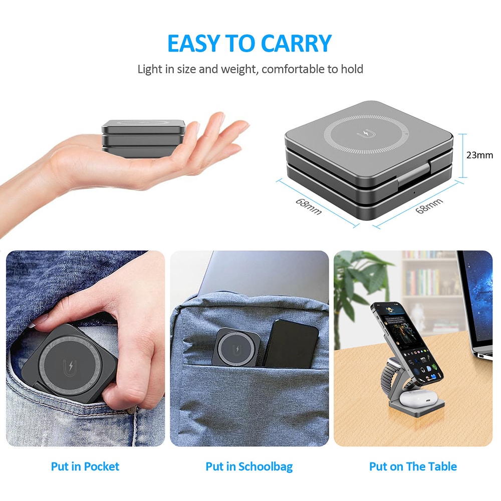 Charger Station For IPhone Pro Max Magnetic Wireless Charging Station For Quick Power 5