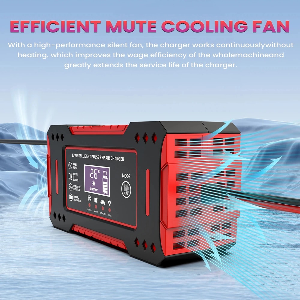 LCD Display Motorcycle Battery Maintainer For LeadAcid Repair Motorcycle Charger For Battery Mainte 1