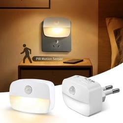 pir motion sensor socket, color changing lamp plug-in for bedroom, hallway, human induction light