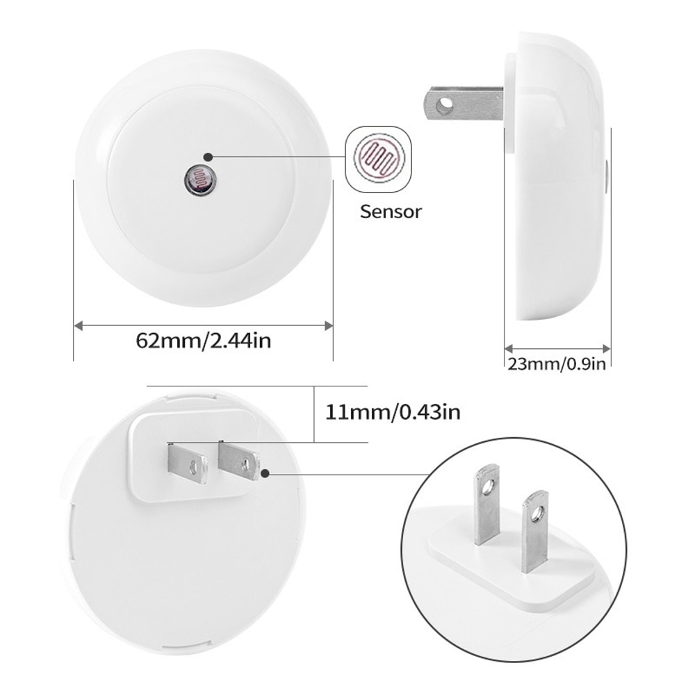 Smart Sensor Auto Dim Night Lamp For Bathroom Hallway Kitchen Stairway Bedroom Dawn Wall Light 5