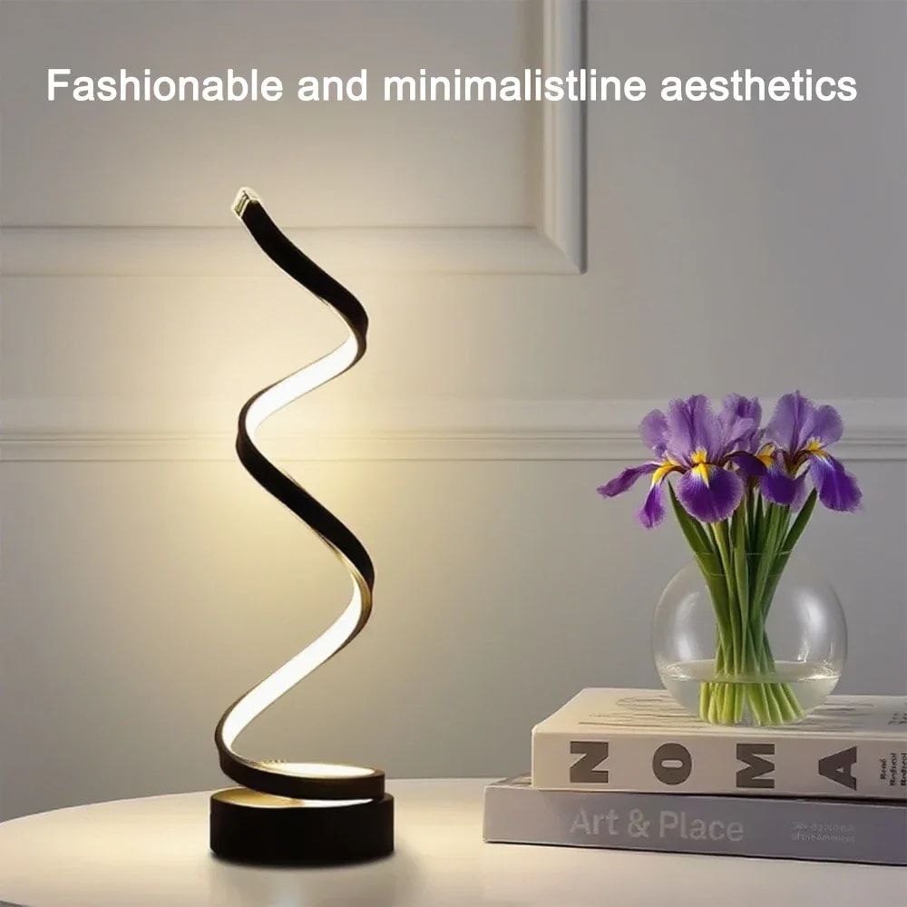 Adjustable Brightness LED Spiral Dimmable Table Lamp, Perfect for Living Room, Bedroom, Office, and Study Use