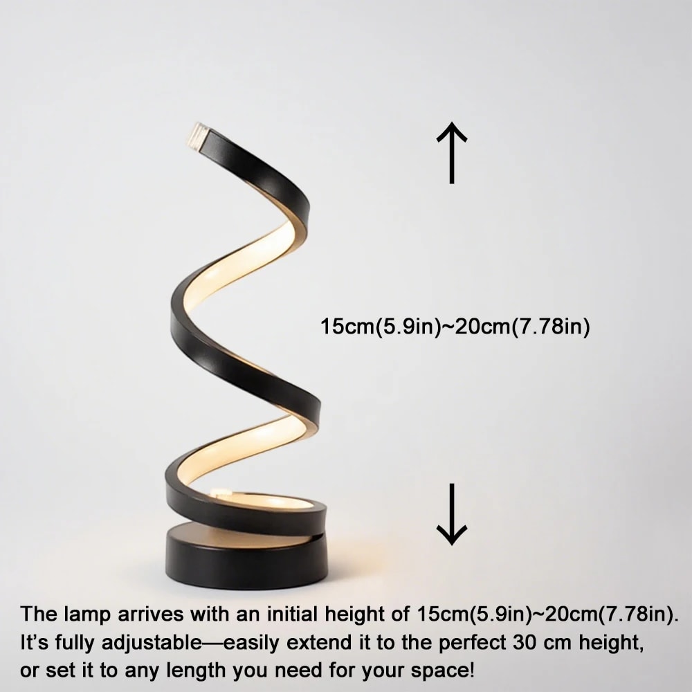 Adjustable Brightness LED Spiral Dimmable Table Lamp, Perfect for Living Room, Bedroom, Office, and Study Use