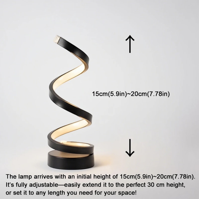 Adjustable Brightness LED Spiral Dimmable Table Lamp, Perfect for Living Room, Bedroom, Office, and Study Use