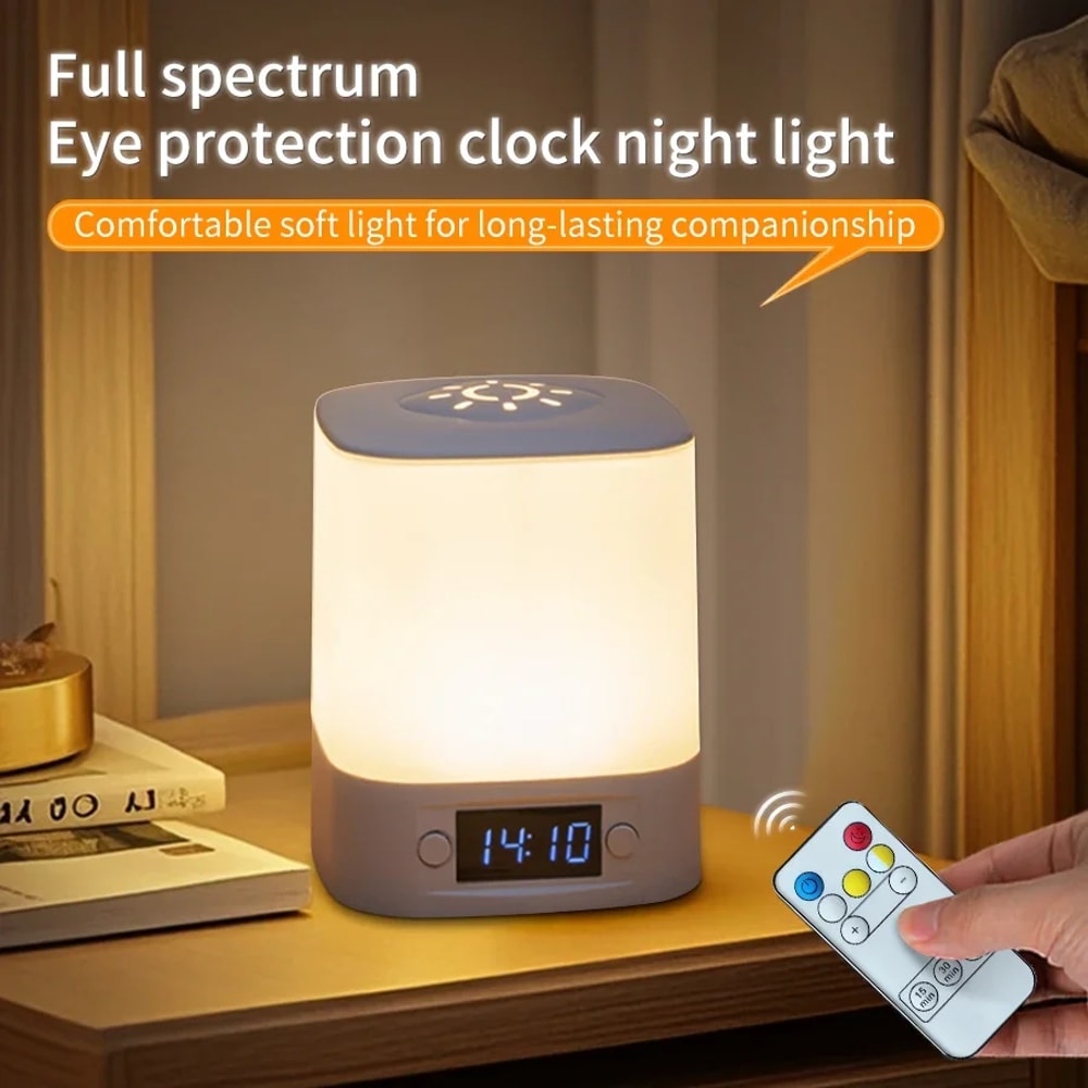 USBPowered LED Night Light With Time Display Adjustable Brightness Bedside Lamp For Baby Nursery An 1