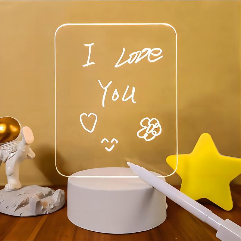 USB LED Message Board Night Light, Creative Holiday Light with Pen, Perfect Gift for Children and Girlfriend