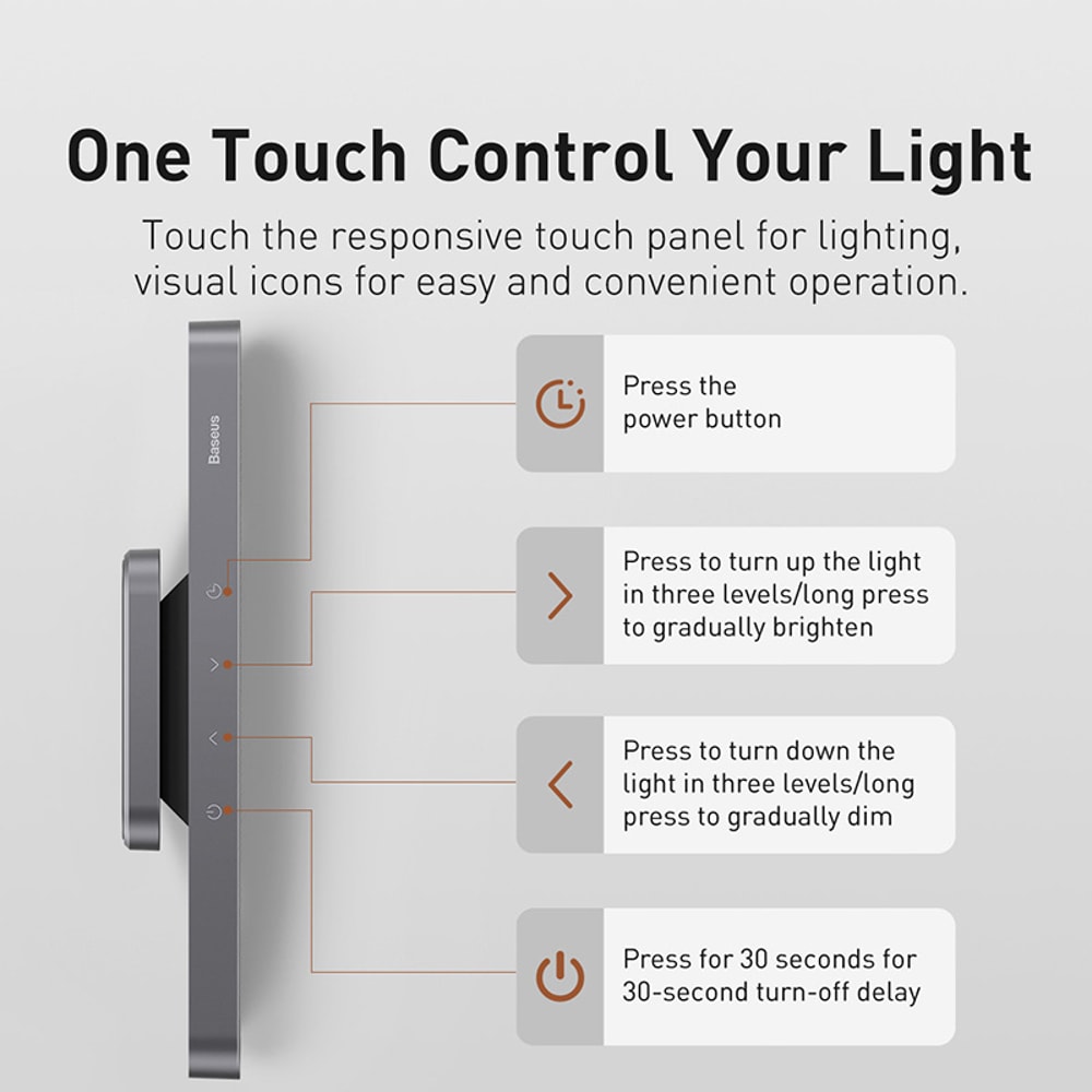 Rechargeable LED Baseus Desk Light Magnetic Hanging Table Lamp Stepless Dimming Desk Lamp Eye Prote 4
