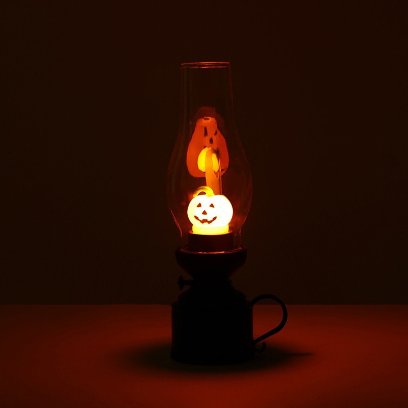Cartoon Anime Kerosene Lamp Halloween Retro Decorative Candle Light Calcifer Flameless Night Light 4