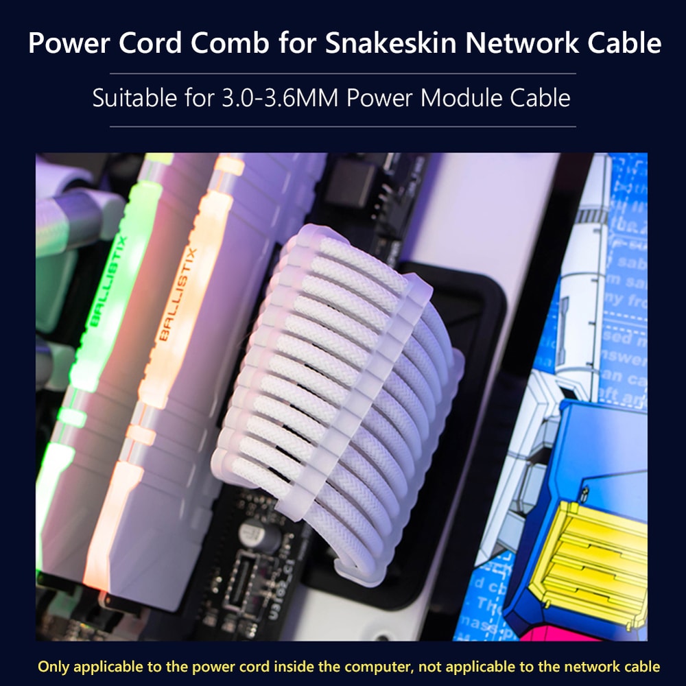 Organizer Cable Comb Clamp CPU Computer Wire Management Clip Sleeved Cable Manager For Clean Setup 2