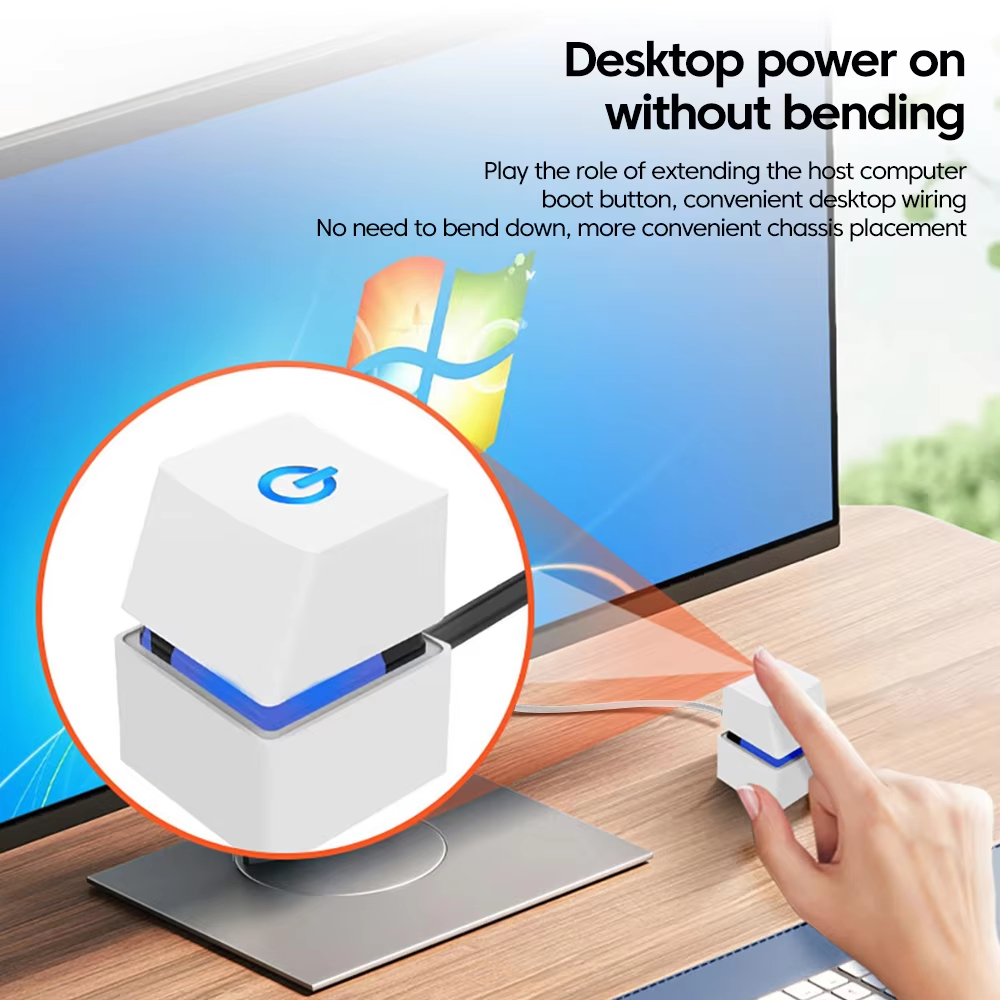 LED Computer Desktop Switch NNBILI Colorful Square Button External Startup Power OnOff BlackWhite C 1