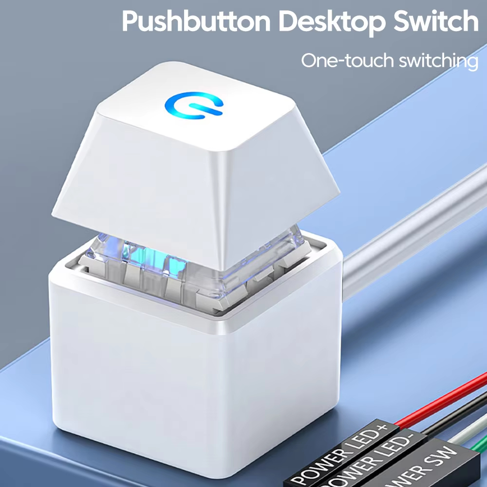 LED Computer Desktop Switch NNBILI Colorful Square Button External Startup Power OnOff BlackWhite C 2
