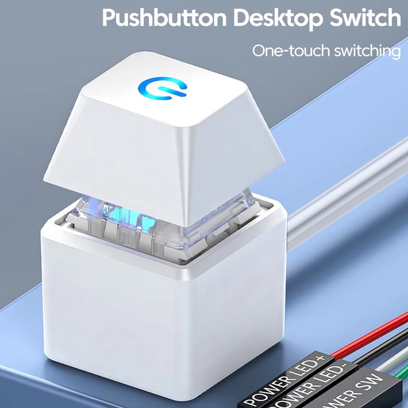 LED Computer Desktop Switch NNBILI Colorful Square Button External Startup Power OnOff BlackWhite C 2