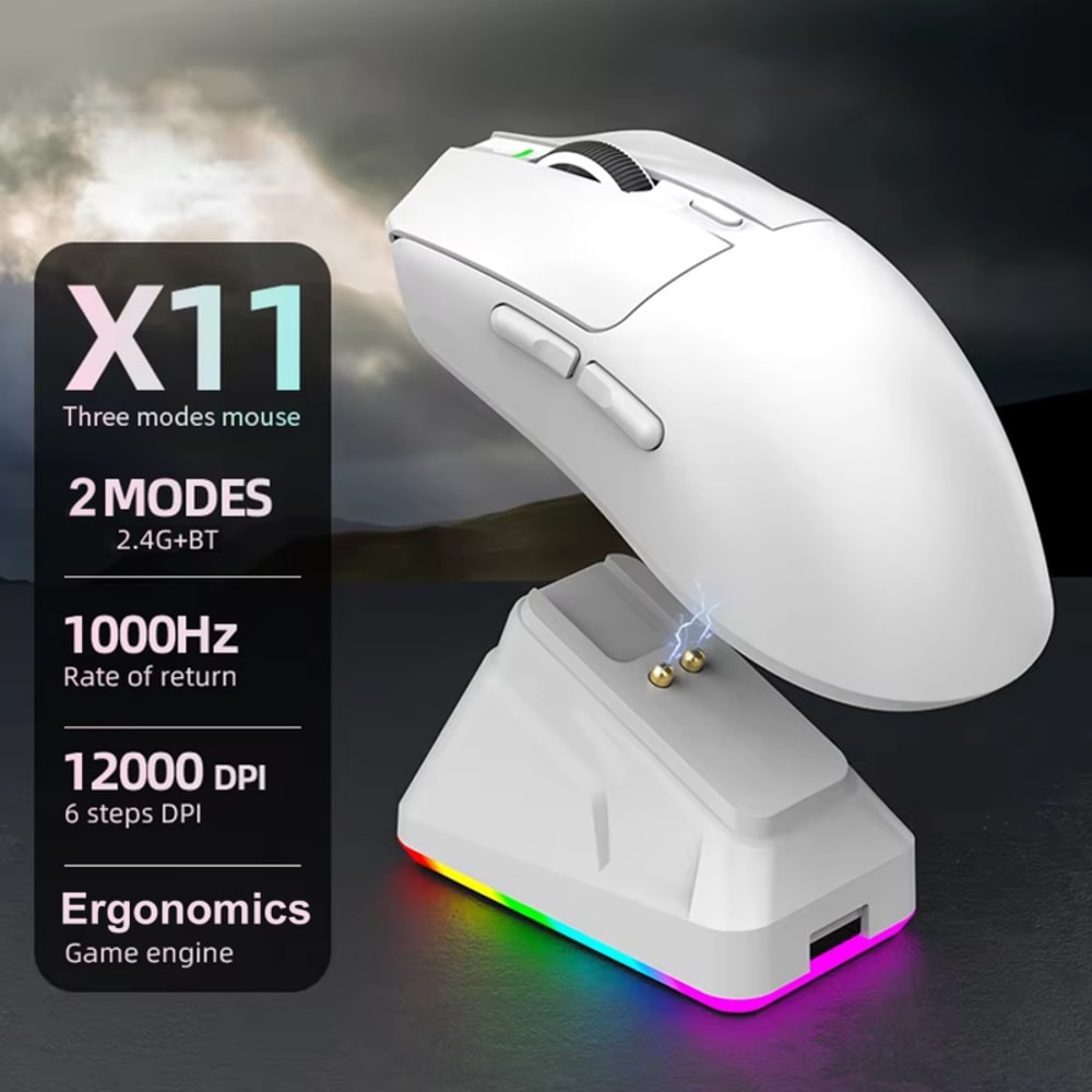 Wireless Gaming Mouse, DPI Esports, Ergonomic Design, Magnetic Charging Dock