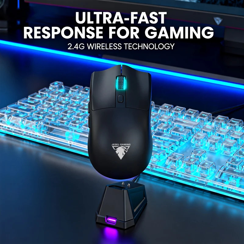 Wireless Gaming Mouse, DPI Esports, Ergonomic Design, Magnetic Charging Dock