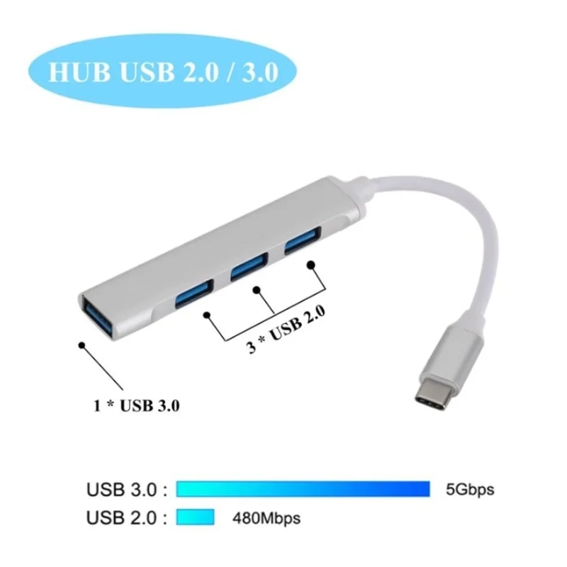 USB C HUB Multi Splitter Adapter For Lenovo Xiaomi Macbook Pro High Speed 2