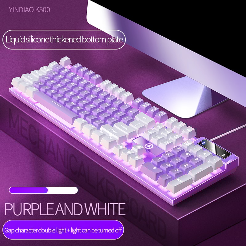 Color Matching Backlit Mechanical Feel Keys Gaming Keyboard Wired Keyboard Computer Esports Periphe 1