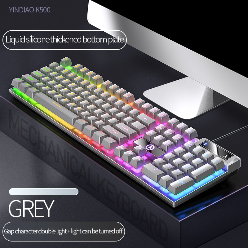 Color Matching Backlit Mechanical Feel Keys Gaming Keyboard Wired Keyboard Computer Esports Periphe 2