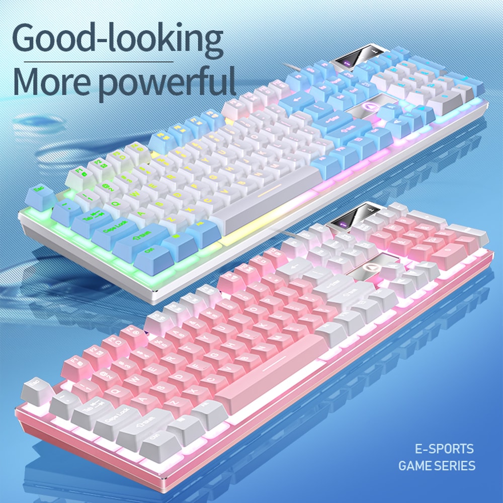 Color Matching Backlit Mechanical Feel Keys Gaming Keyboard Wired Keyboard Computer Esports Periphe 3