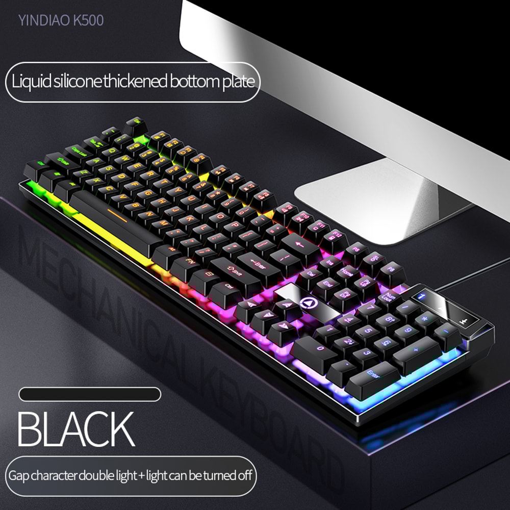 Color Matching Backlit Mechanical Feel Keys Gaming Keyboard Wired Keyboard Computer Esports Periphe 6