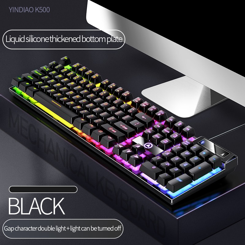 Color Matching Backlit Mechanical Feel Keys Gaming Keyboard Wired Keyboard Computer Esports Periphe 6