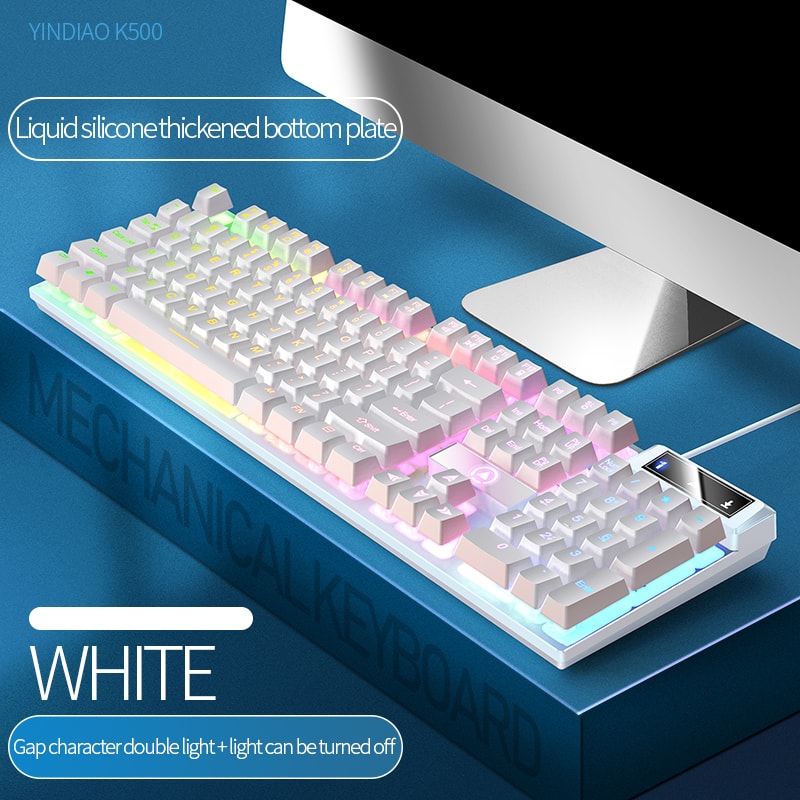 Color Matching Backlit Mechanical Feel Keys Gaming Keyboard Wired Keyboard Computer Esports Periphe 8