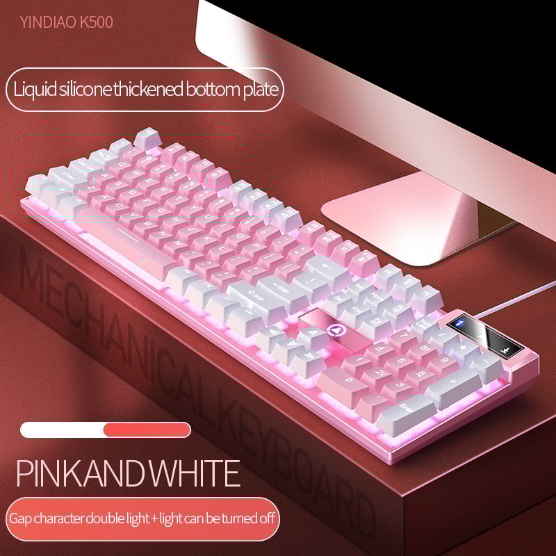 Color Matching Backlit Mechanical Feel Keys Gaming Keyboard Wired Keyboard Computer Esports Periphe 9
