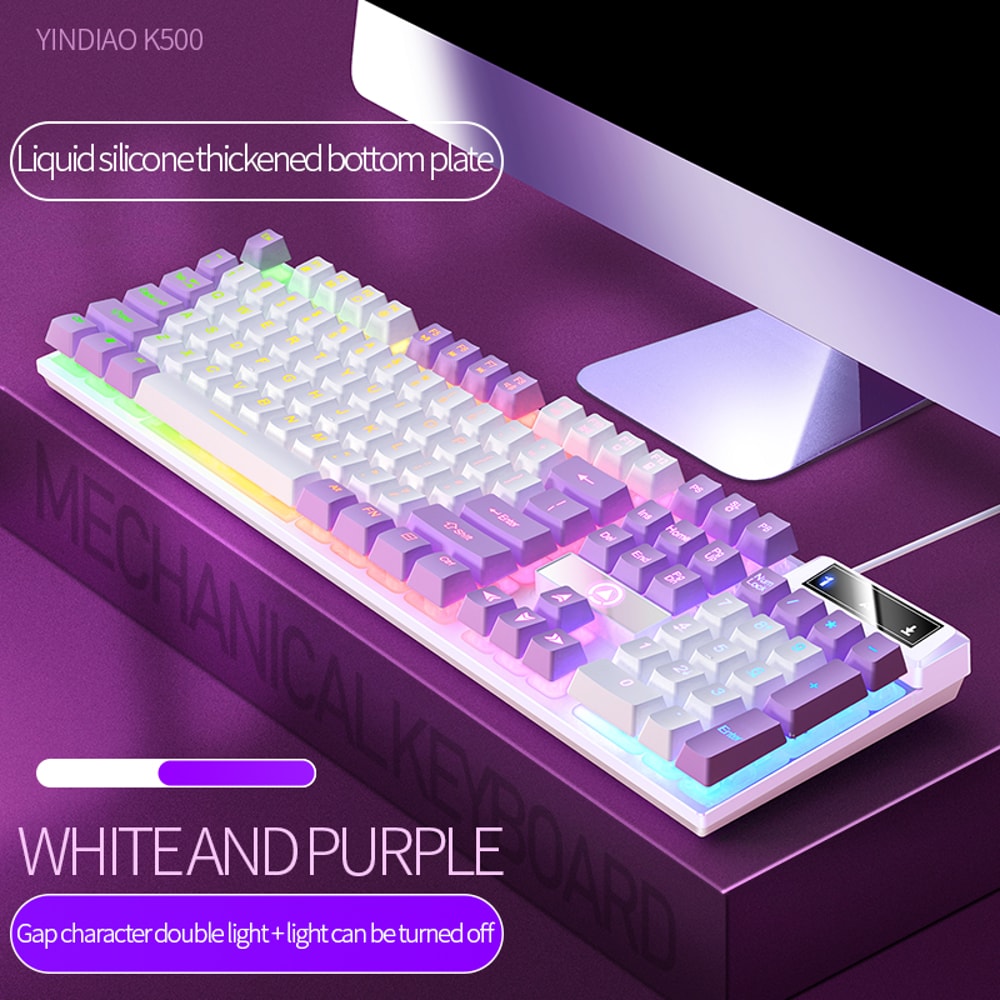 Color Matching Backlit Mechanical Feel Keys Gaming Keyboard Wired Keyboard Computer Esports Periphe 10