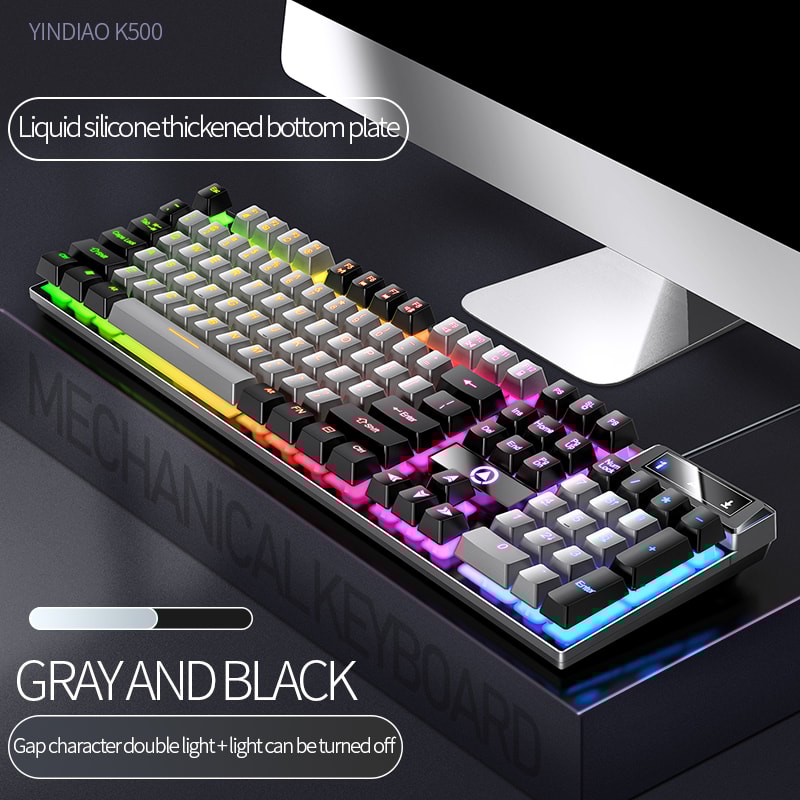 Color Matching Backlit Mechanical Feel Keys Gaming Keyboard Wired Keyboard Computer Esports Periphe 15