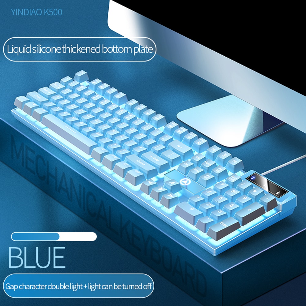 Color Matching Backlit Mechanical Feel Keys Gaming Keyboard Wired Keyboard Computer Esports Periphe 16