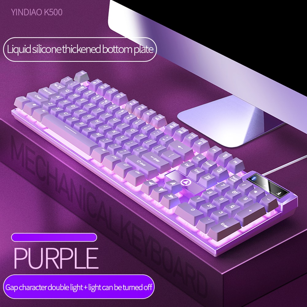 Color Matching Backlit Mechanical Feel Keys Gaming Keyboard Wired Keyboard Computer Esports Periphe 13