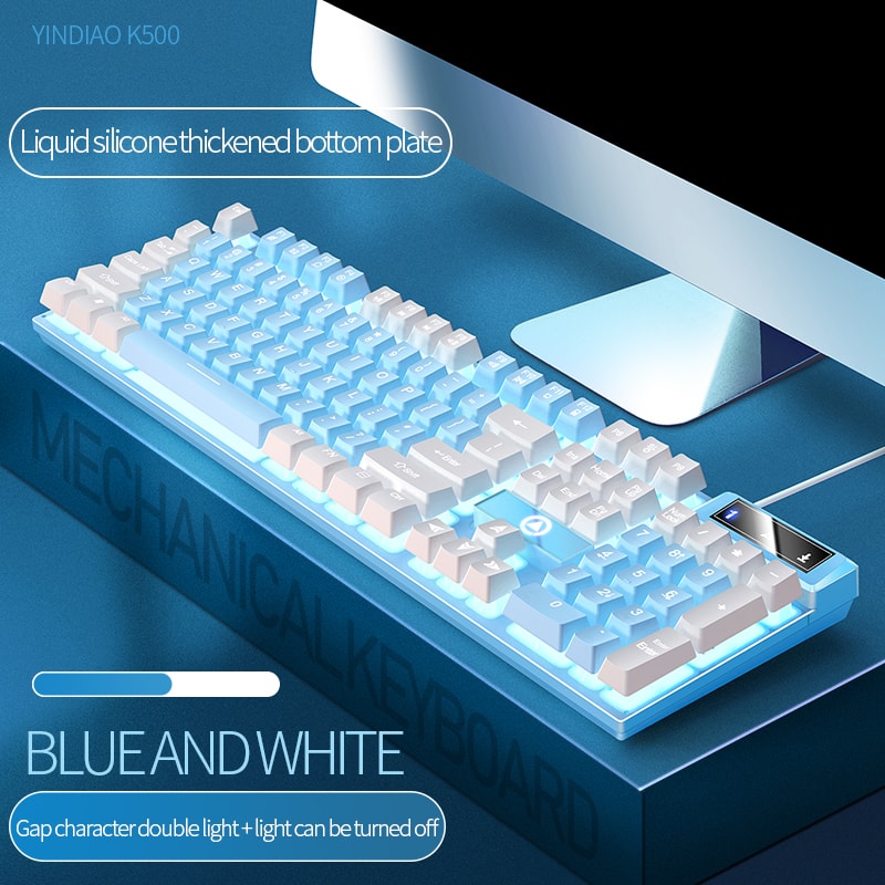 Color Matching Backlit Mechanical Feel Keys Gaming Keyboard Wired Keyboard Computer Esports Periphe 14