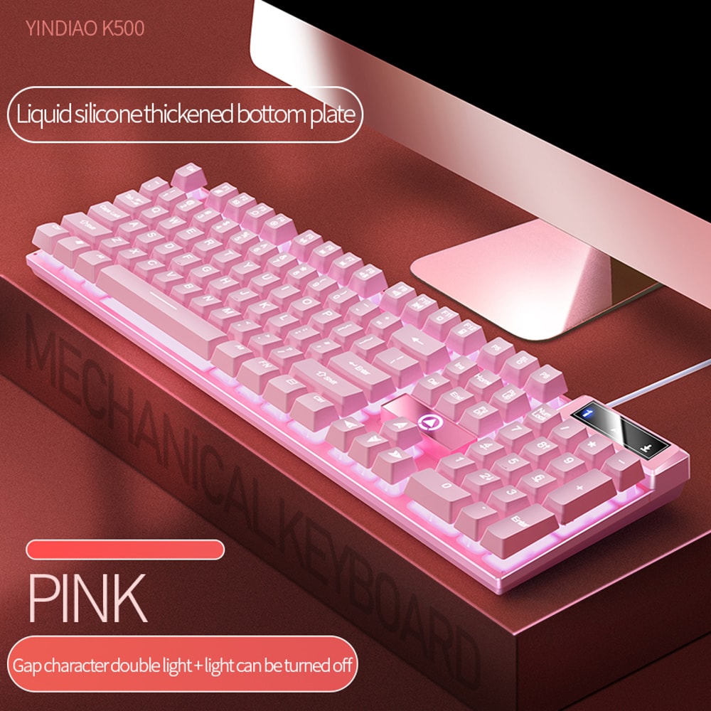 Color Matching Backlit Mechanical Feel Keys Gaming Keyboard Wired Keyboard Computer Esports Periphe 17