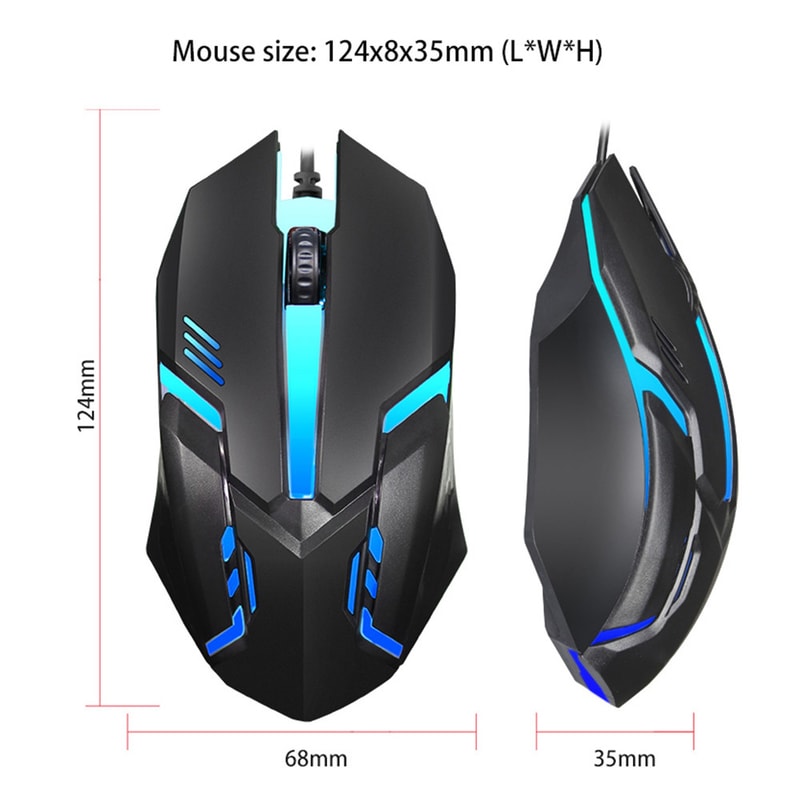 Optical Wired Gaming Mouse, Colorful LED DPI Mice for Desktop, Laptop, PC - Wired Gamer Mouse