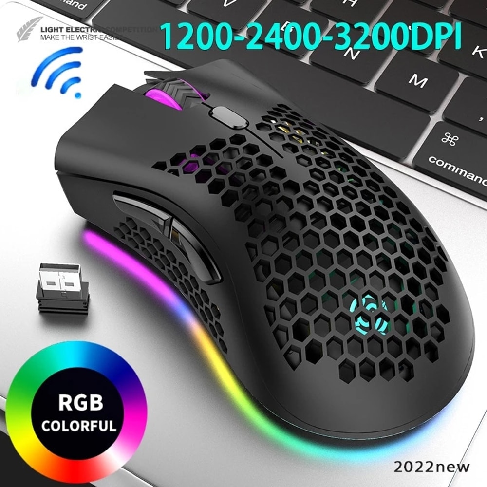Honeycomb RGB Light Gaming Mouse Cute Mice For Desktop PC Laptop Use 2