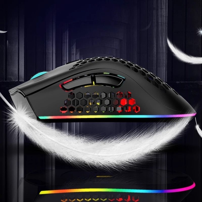 Honeycomb RGB Light Gaming Mouse Cute Mice For Desktop PC Laptop Use 4