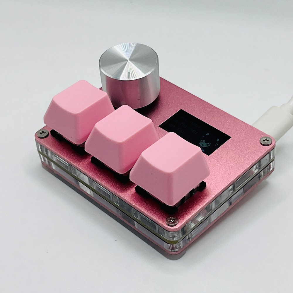 Magnetic Pink Switches Keyboard, Rapid Trigger Hall Switches with Knob Screen, Copy Paste Shotcut