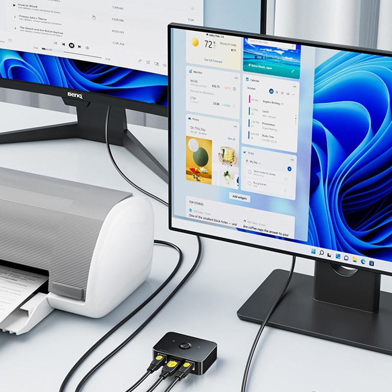 Switch Converter for Computer Printer Sharing, Box Extend Adapter Splitter for Smooth Printing Experience